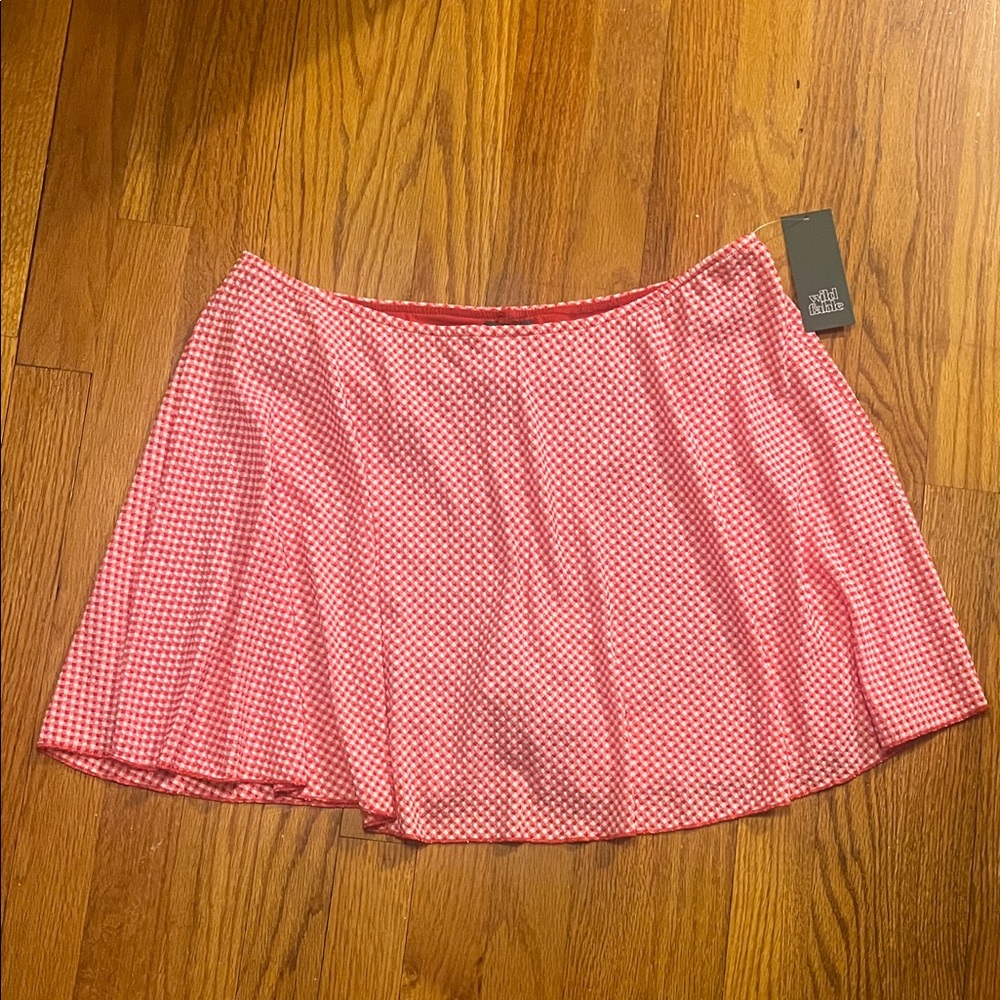 Wild Fable Red and White Checkered Skater Skort
